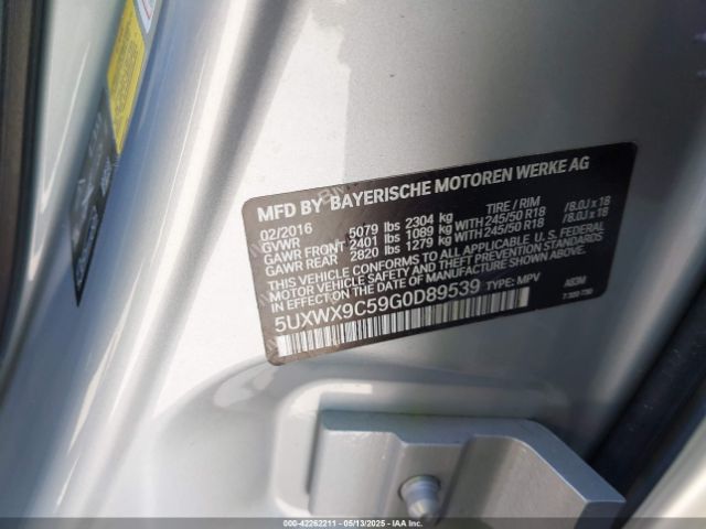 5UXWX9C59G0D89539 BMW X3 Xdrive28i