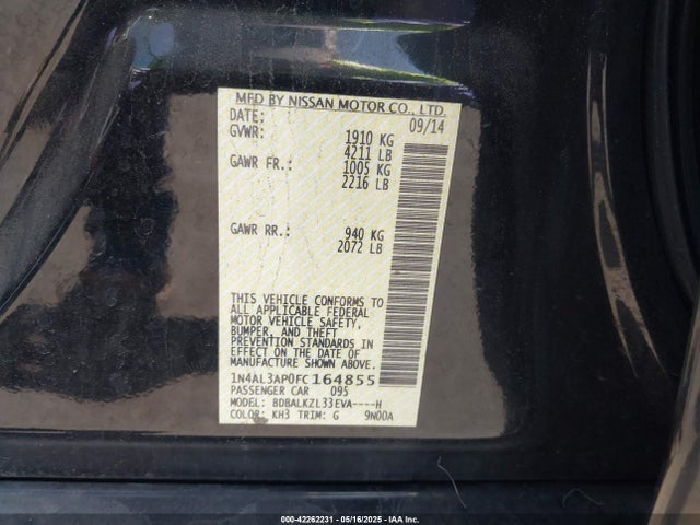 1N4AL3AP0FC164855 Nissan Altima