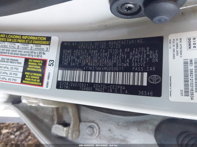 4T1KZ1AK4MU050611 Toyota 2gr-fks