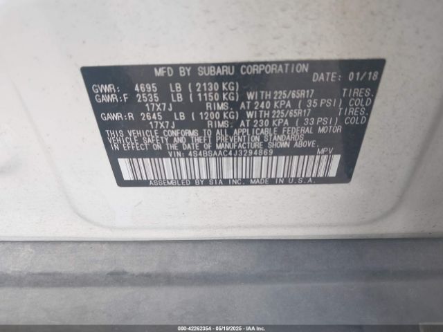 4S4BSAAC4J3294869 Subaru u5