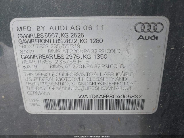 2012 AUDI Q5 WA1DKAFP8CA005882 Photo 8