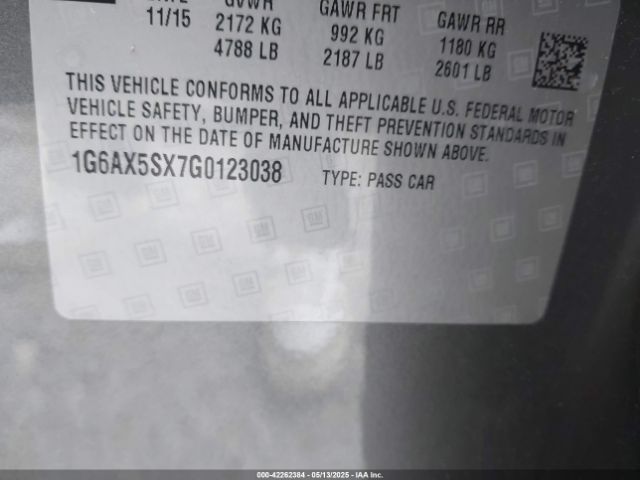 2016 CADILLAC CTS 1G6AX5SX7G0123038 Photo 8