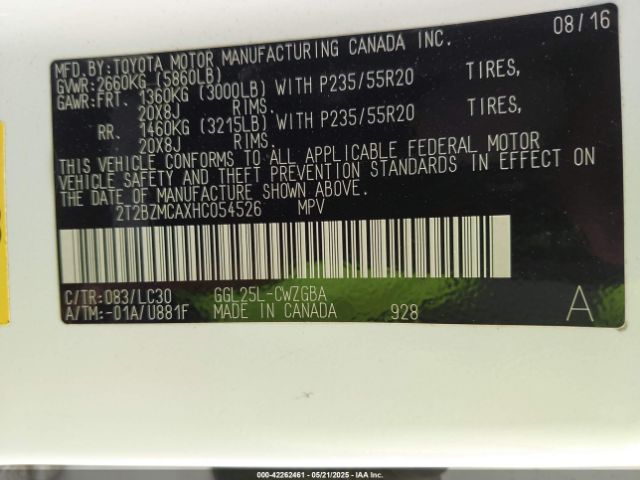 2T2BZMCAXHC054526 Lexus Rx 350 F Sport