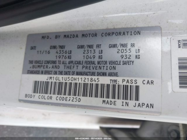 JM1GL1U50H1121845 Mazda Mazda6 Sport