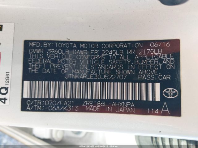 JTNKARJE3GJ522707 Scion IM