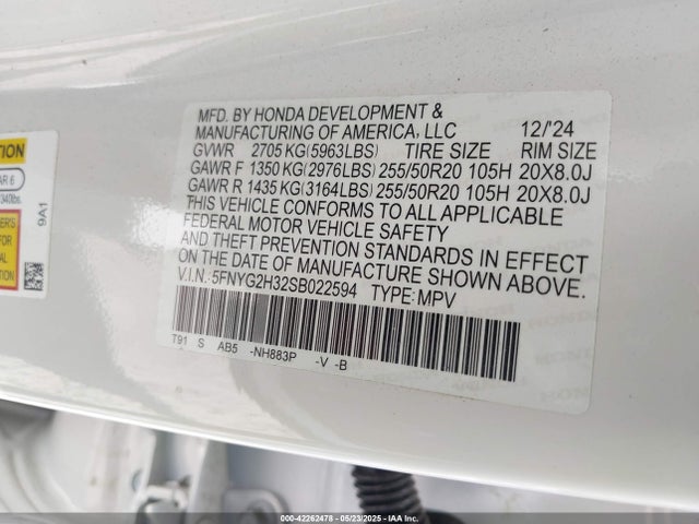 5FNYG2H32SB022594 Honda j35y8