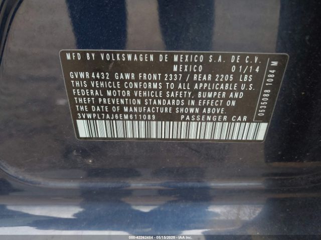 3VWPL7AJ6EM611089 Volkswagen Jetta Sportwagen 2.0l Tdi