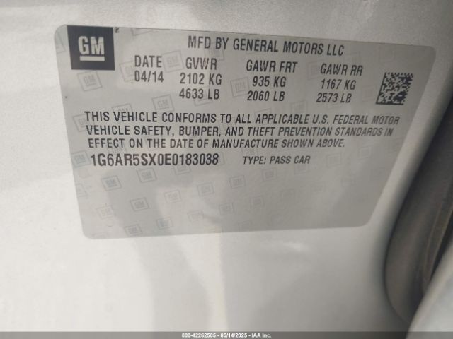 2014 CADILLAC CTS 1G6AR5SX0E0183038 Photo 8