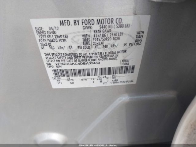 2013 FORD EDGE 2FMDK3KC4DBA35483 Photo 8