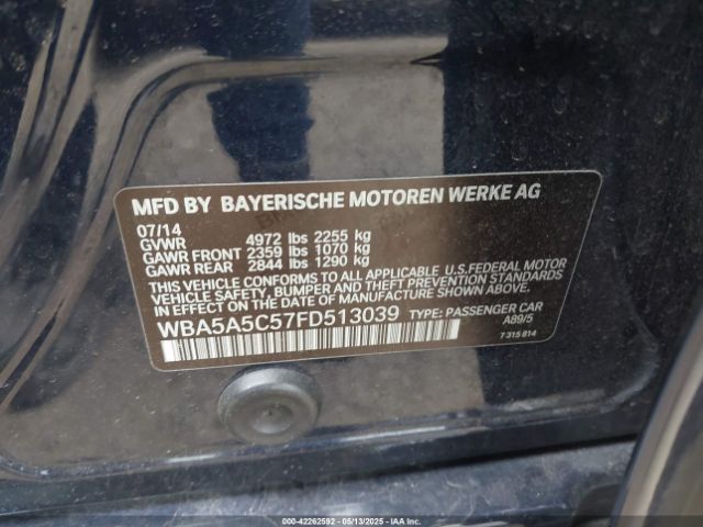 2015 BMW 528I WBA5A5C57FD513039 Photo 8