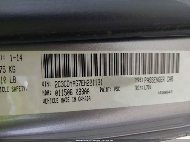 2C3CDYAG7EH221131 Dodge Challenger Sxt