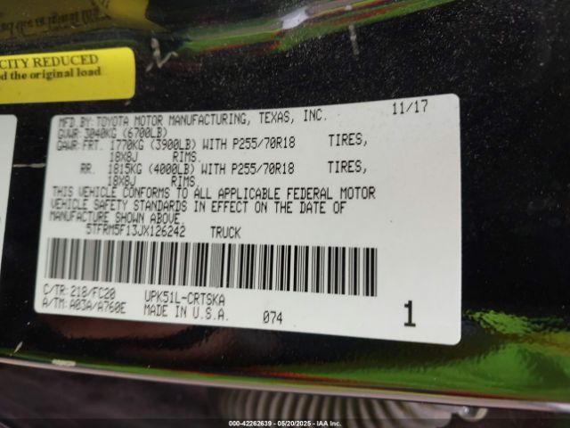 5TFRM5F13JX126242 Toyota Tundra Sr5 4.6l V8