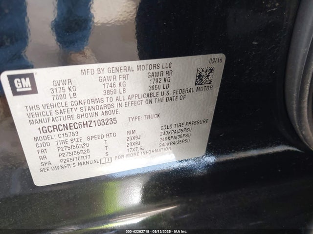 1GCRCNEC6HZ103235 Chevrolet Silverado 1500 Wt