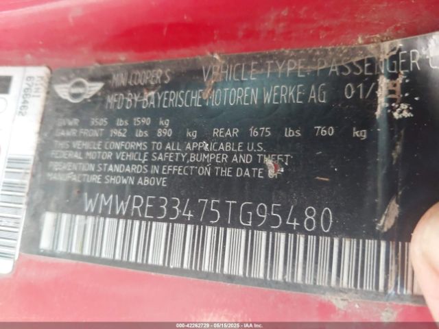 2005 MINI COOPER S WMWRE33475TG95480 Photo 8