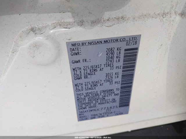 5N1AT2MT6JC771425 Nissan ROGUE SV