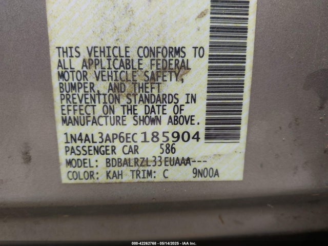 1N4AL3AP6EC185904 Nissan Altima 2.5 S