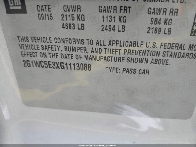 2G1WC5E3XG1113088 Chevrolet Impala Limited Ltz