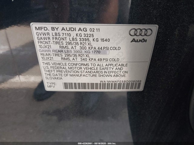2011 AUDI Q7 WA1WMAFE5BD008088 Photo 8