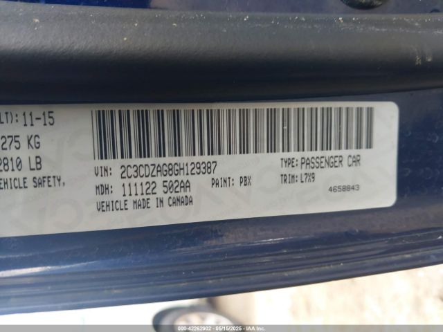 2016 DODGE CHALLENGER 2C3CDZAG8GH129387 Photo 8