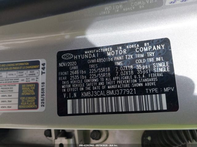 KM8J3CAL8MU377921 Hyundai Tucson Limited