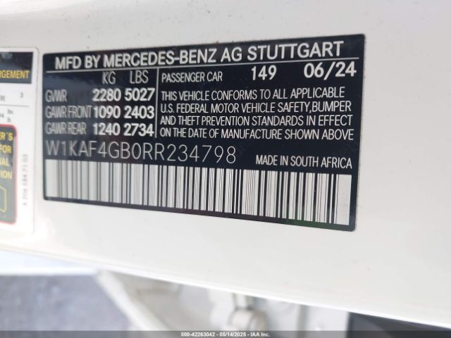 2024 MERCEDES-BENZ C 300 W1KAF4GB0RR234798 Photo 8