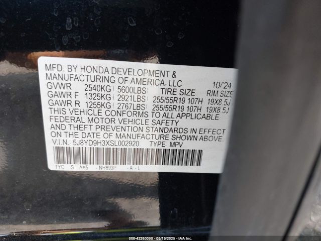 2025 ACURA MDX 5J8YD9H3XSL002920 Photo 8