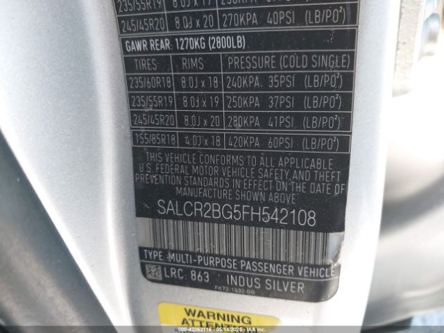 SALCR2BG5FH542108 Land Rover Discovery Sport Hse