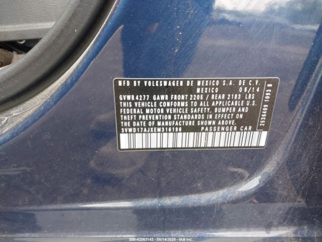 3VWD17AJXEM316196 Volkswagen Jetta 1.8t Se