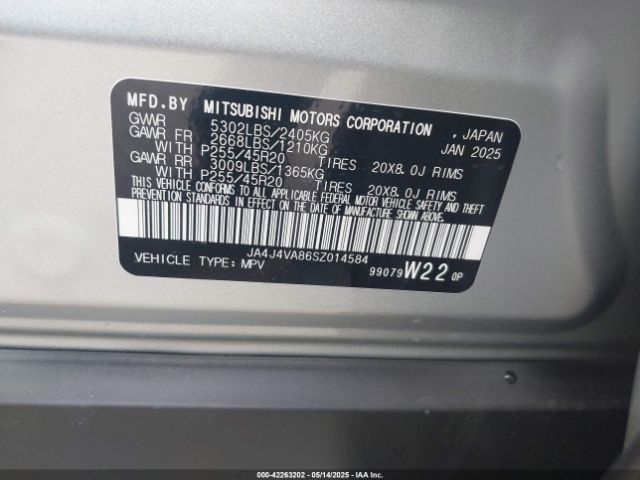 2025 MITSUBISHI OUTLANDER JA4J4VA86SZ014584 Photo 8