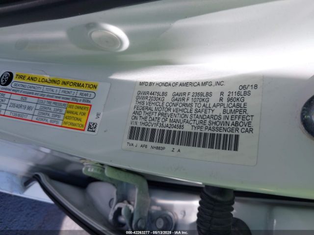 1HGCV1F35JA204585 Honda Accord Sport