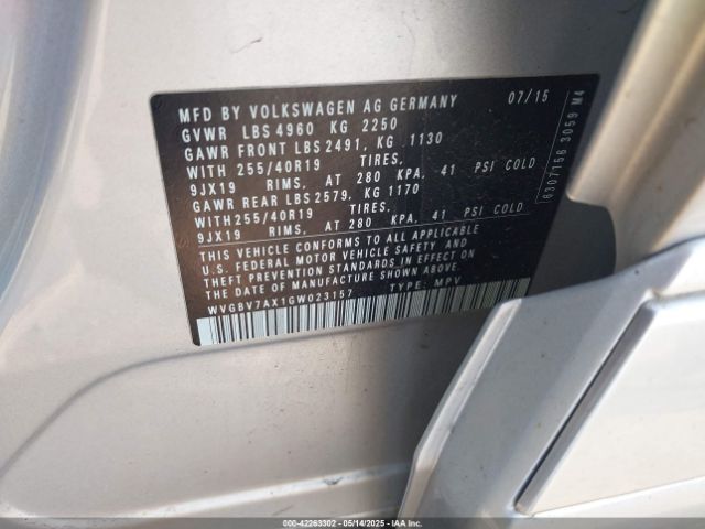 2016 VOLKSWAGEN TIGUAN WVGBV7AX1GW023157 Photo 8
