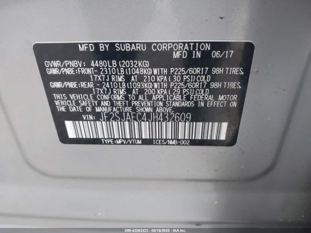 2018 SUBARU FORESTER JF2SJAEC4JH432609 Photo 8