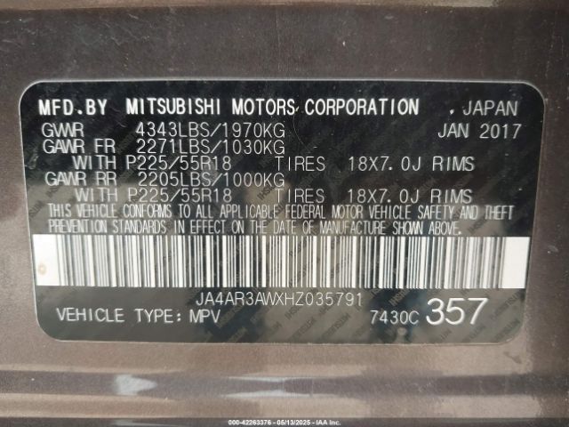 2017 MITSUBISHI OUTLANDER SPORT JA4AR3AWXHZ035791 Photo 8