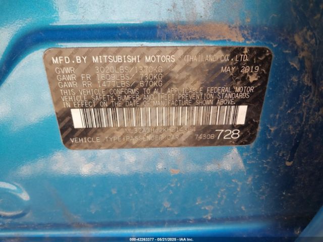 2019 MITSUBISHI MIRAGE ML32A3HJ2KH014364 Photo 8