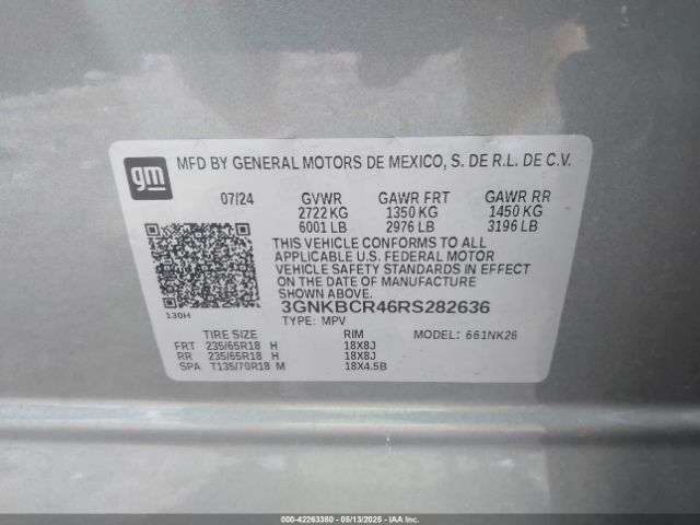 2024 CHEVROLET BLAZER 3GNKBCR46RS282636 Photo 8