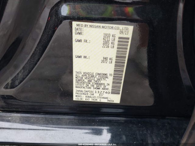1N4AL3AP1EC132740 Nissan Altima 2.5 Sv
