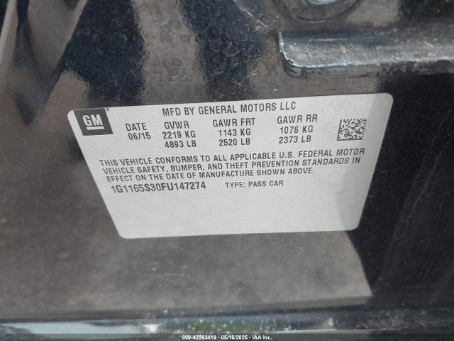 1G1165S30FU147274 Chevrolet lfx