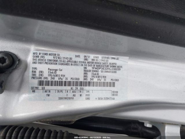 1FADP3E22HL338220 Ford FOCUS S