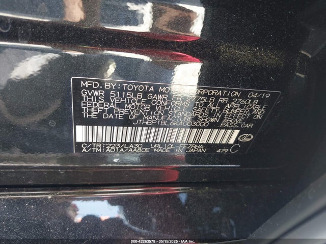 JTHBP1BL6KA003000 Lexus 2ur-gse