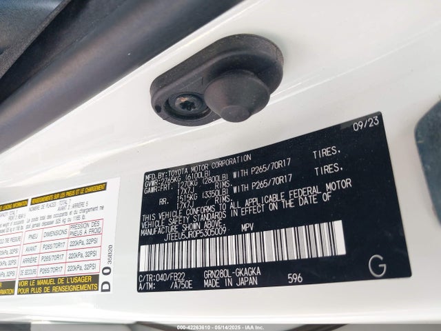 JTEEU5JR0P5305009 Toyota 1gr-fe