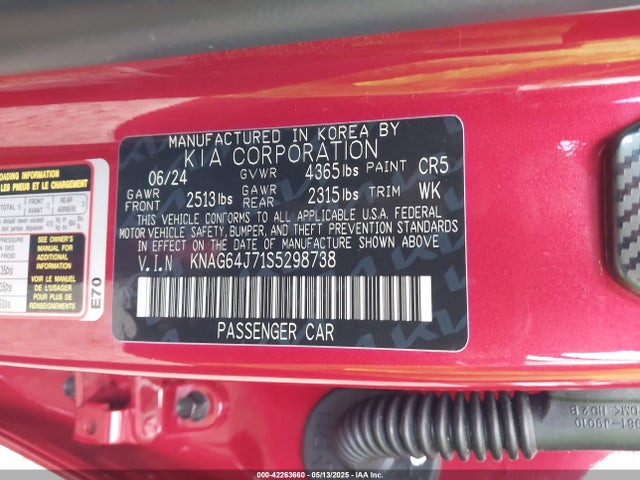 KNAG64J71S5298738 KIA gdi theta iii