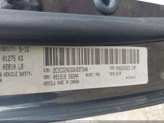 2016 DODGE CHALLENGER 2C3CDZAG3GH337340 Photo 8