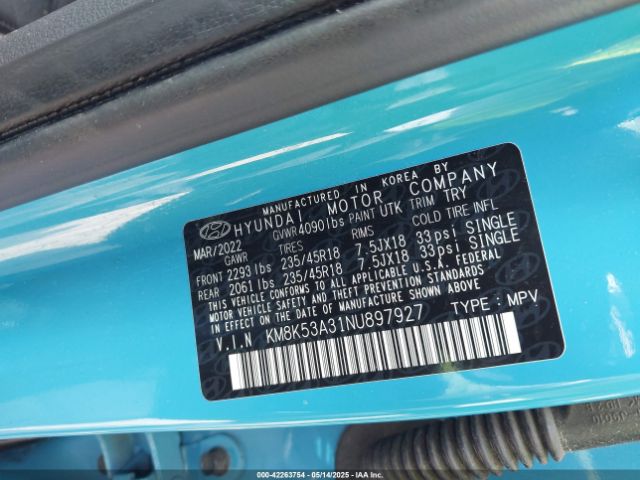 2022 HYUNDAI KONA KM8K53A31NU897927 Photo 8