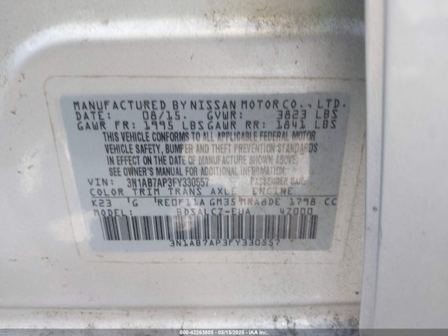 3N1AB7AP3FY330557 Nissan Sentra