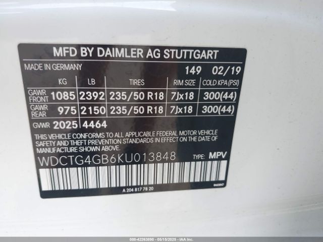 2019 MERCEDES-BENZ GLA 250 WDCTG4GB6KU013848 Photo 8