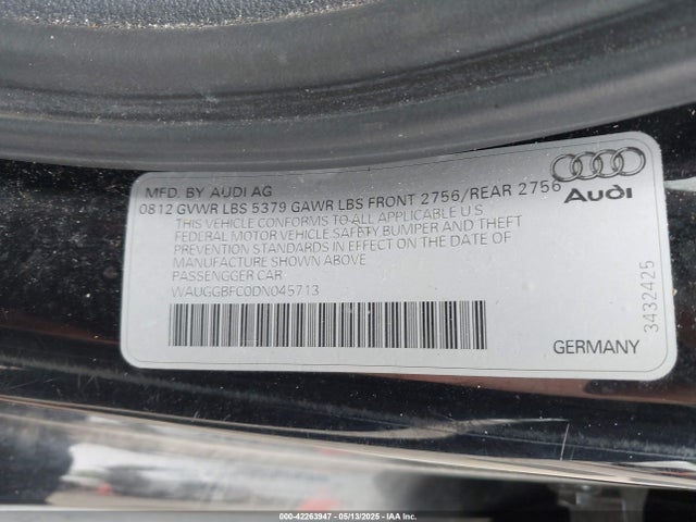 2013 AUDI A6 WAUGGBFC0DN045713 Photo 8