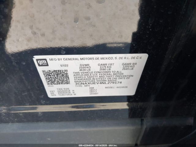2022 CHEVROLET EQUINOX 3GNAXUEV4NL279174 Photo 8