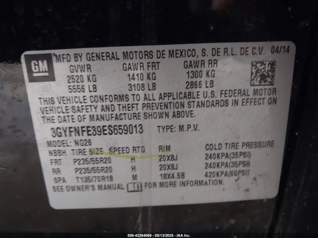 2014 CADILLAC SRX 3GYFNFE39ES659013 Photo 8