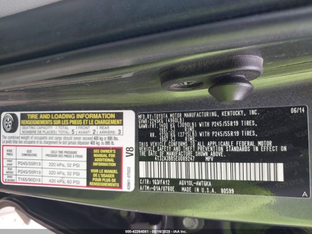 4T3ZA3BB5EU089247 Toyota VENZA LE