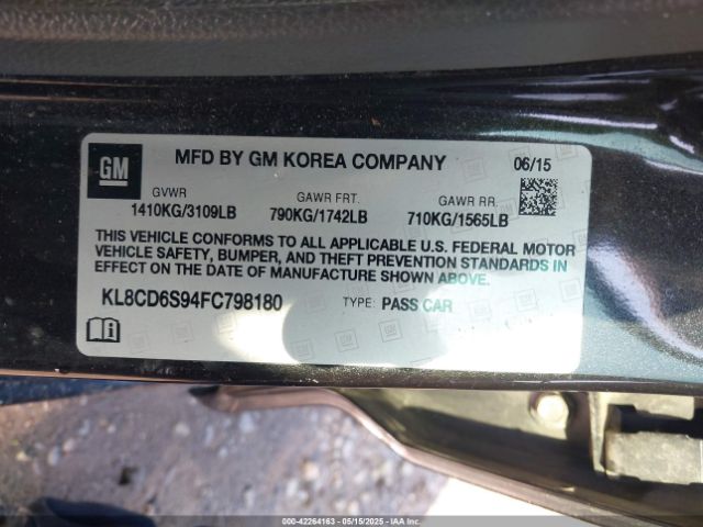 KL8CD6S94FC798180 Chevrolet Spark 1lt Cvt